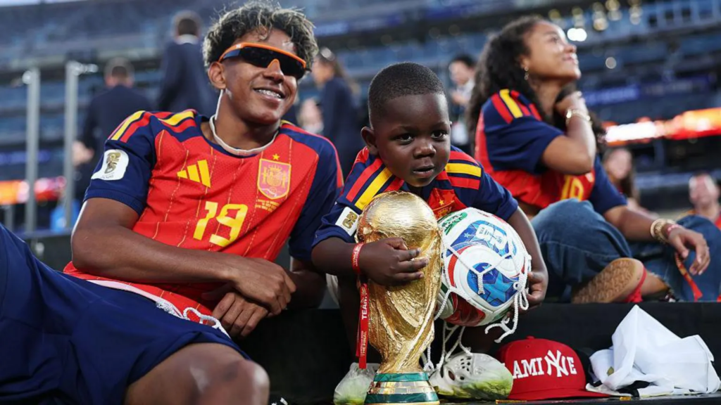Lamine Yamal celebrates World Cup win with ...
