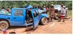 Three killed, 11 injured in head-on collision at Ajumako Kokoben