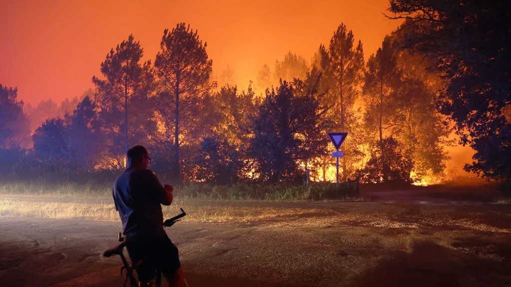 Around 12,000 people evacuated in France fires