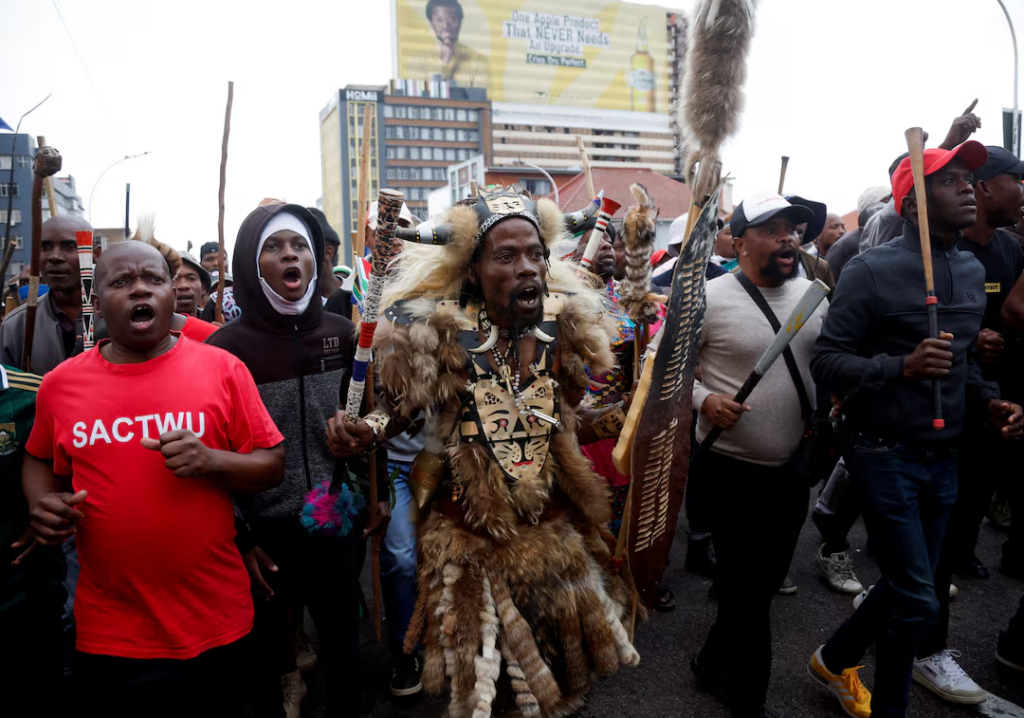 South Africa’s anti-migrant protesters...