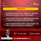 Newsfile to discuss Wontumi’s jail term, Ofori-Atta’s US immigration win, Mid-Year Budget Review