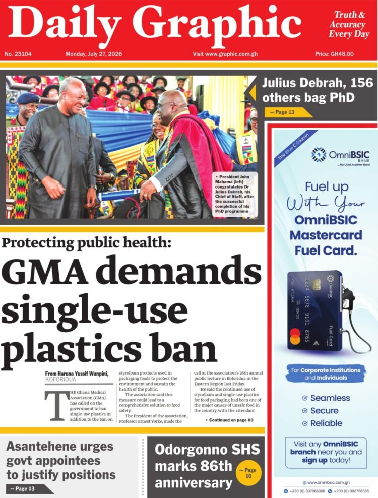 Today’s front pages: Monday, July 27, 2026