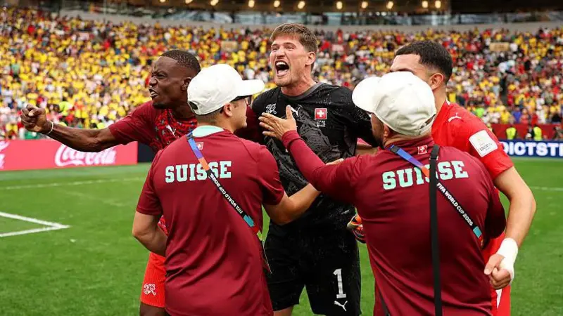 Switzerland beat Colombia on penalties to reach quarter-finals
