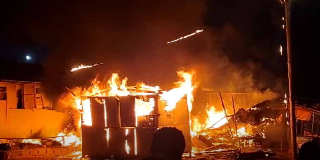Fire ravages wooden structures at Tantra...