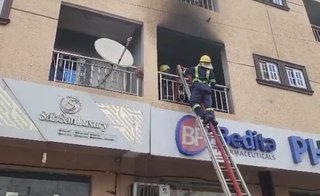 Firefighters battle blaze at Accra New...