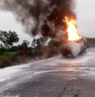 54,000-litre petrol tanker catches fire at Kawanpe on Tema-Buipe journey