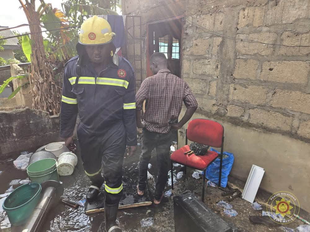 GNFS responds to fire outbreak at Kasoa Brigade