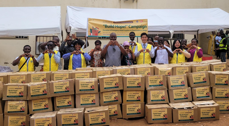 World Mission Society Church of God provides food packages to Weija-Gbawe flood victims