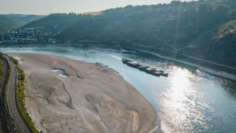 Rhine falls to record low levels as drought strains Europe’s rivers