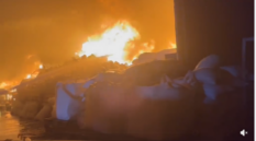Fire guts warehouse holding rubber products in Tema Industrial Area