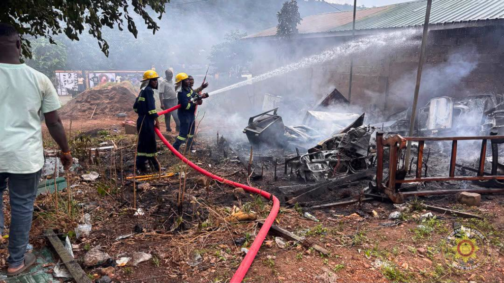 GNFS contains mechanic shop fire on S.D.A road in Ho