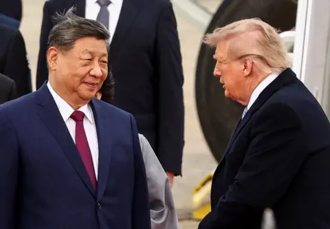 Reuters US President Donald Trump greets China's President Xi Jinping upon his arrival at Joint Base Andrews, Maryland, US, September 23, 2026.