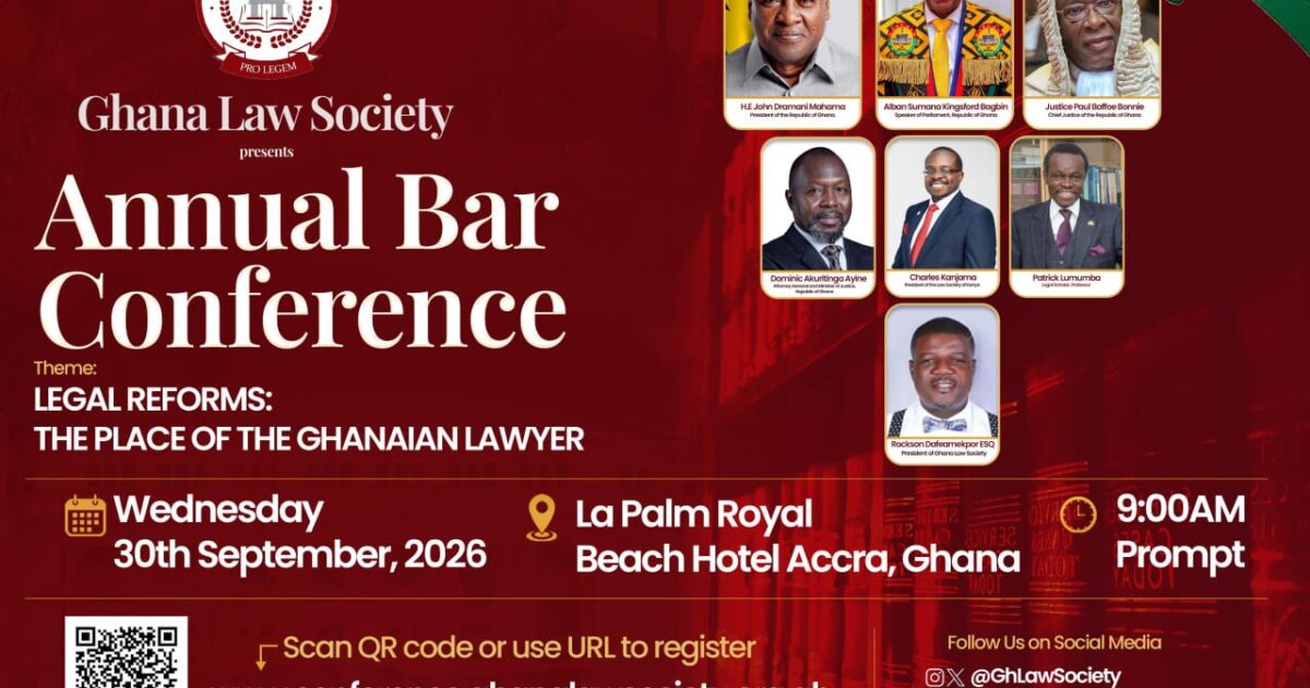 Ghana Law Society: Maiden Bar Conference Set for September 30