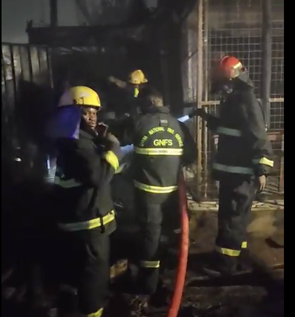 GNFS contains fire outbreak at Teshie Lekma Road near Lekma Hospital