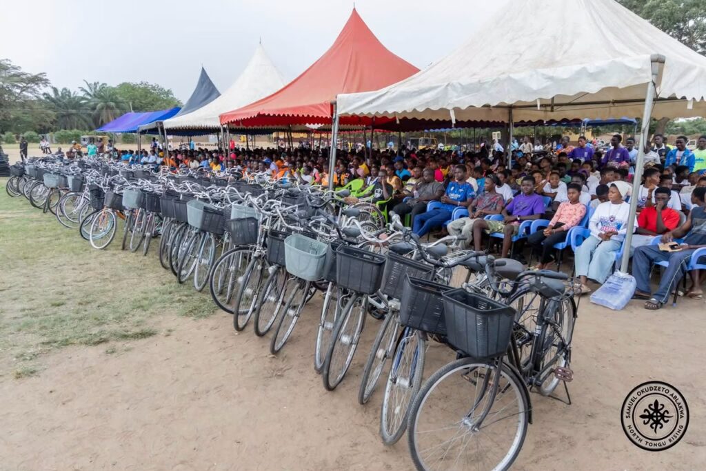 Ablakwa presents bicycles to 100 North Tongu day students