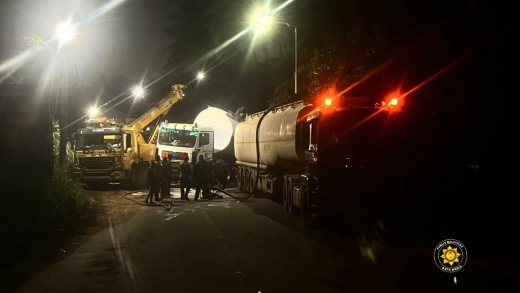 GNFS responds to fuel tanker accident and house fire in Eastern Region