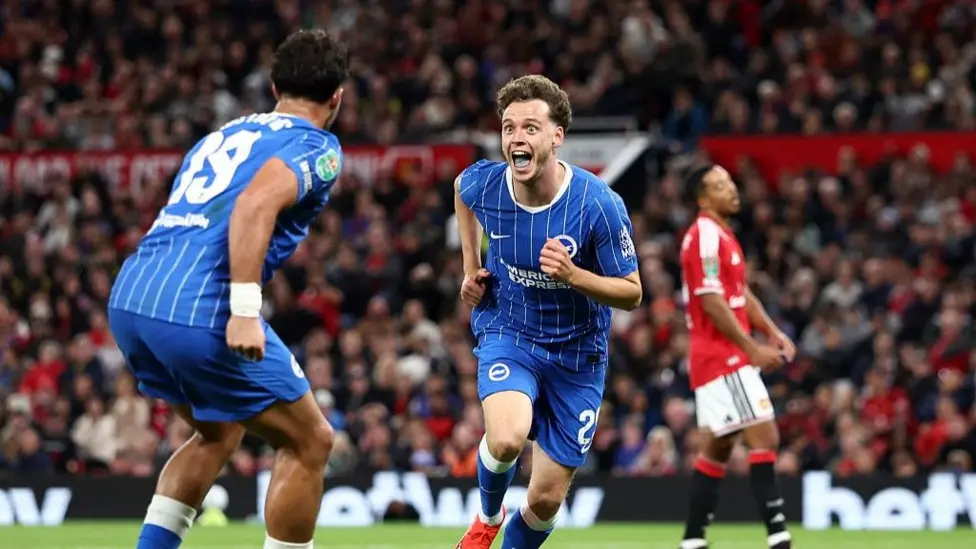 Man United lose to Brighton from 2-0 up to end 50-year record