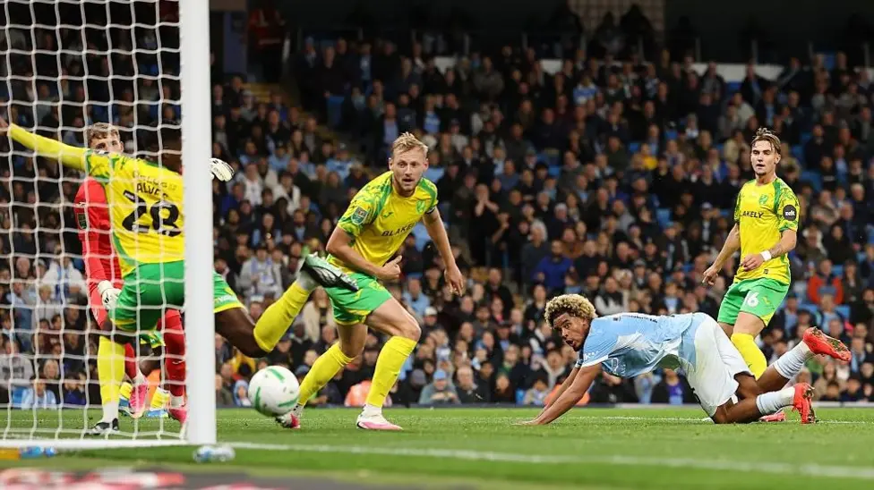 Samba with debut double as Man City thrash Norwich Samba with debut double as Man City thrash Norwich