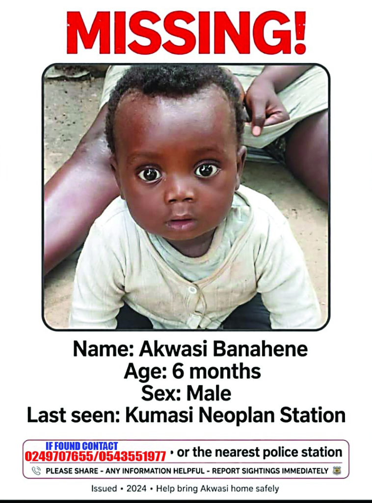 5-month-old baby stolen at Asafo Market, police launch manhunt for female suspect