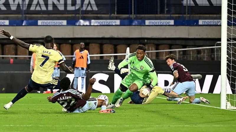 Saka scores agaian as Arsenal beat Aston...