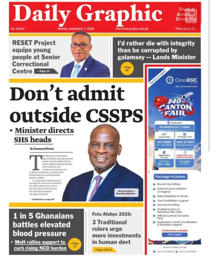 Today’s front pages: Monday, September 7,...
