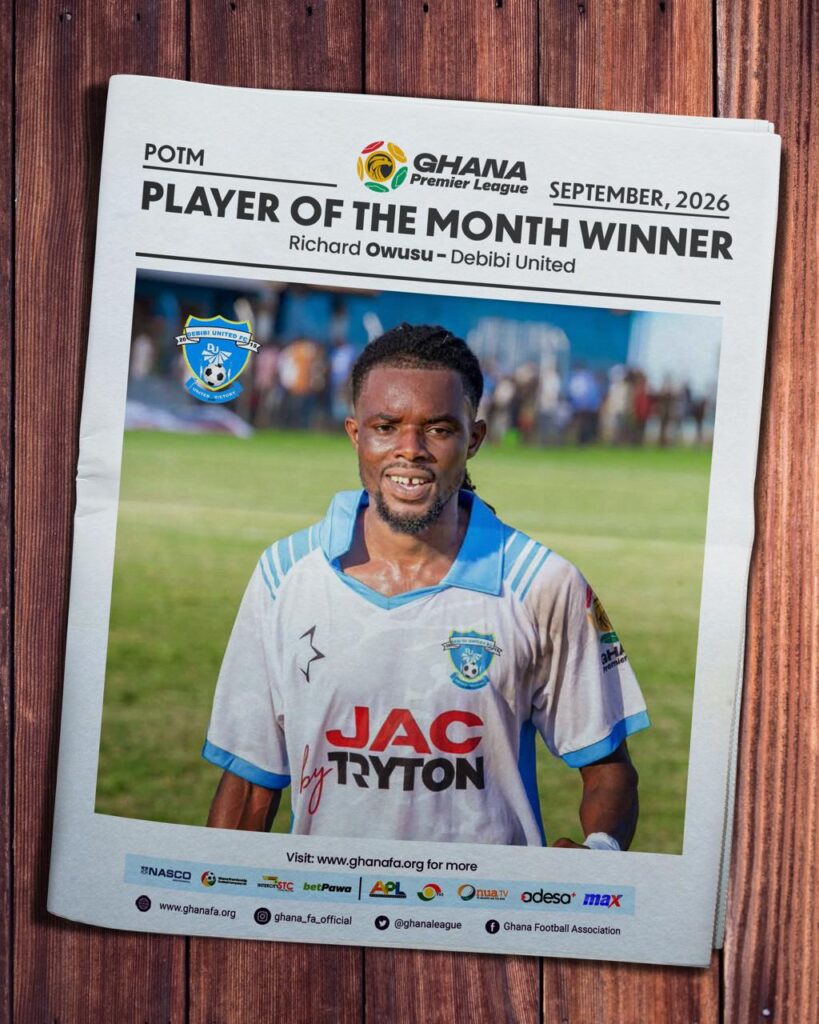 Richard Owusu of Debibi United named NASCO September player of the month