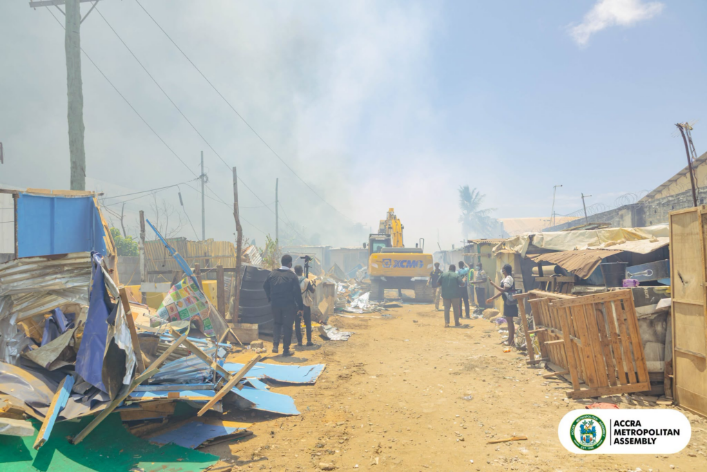 AMA demolishes Kofikrom structures to secure fire access routes