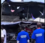 Billboard collapses at NPP delegates conference, 4 vehicles damaged