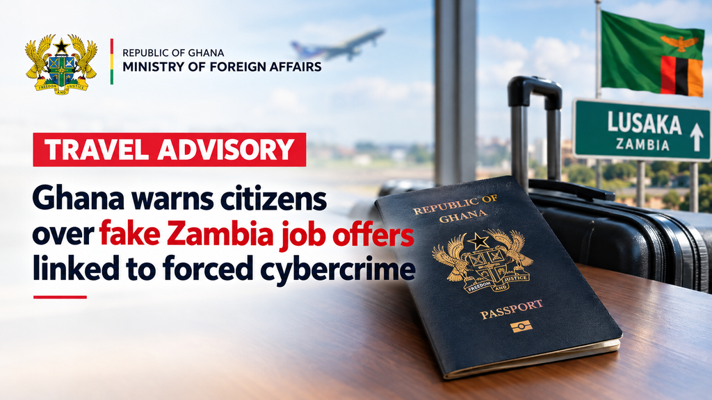 Ghana cautions citizens over fraudulent jobs luring them to Zambia for cybercrime